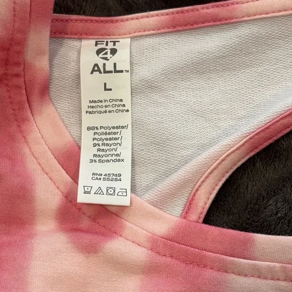 Pink Tie-Dye Long Sleeve Top with cross over straps and peekaboo hole in back - Picture 10 of 11